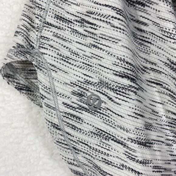 Lululemon Top‎ Womens Sz 8 White Gray Space Dye Raise the Barre Strappy Tank Bra - Picture 8 of 11
